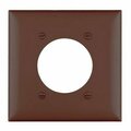 Pass & Seymour Legrand Receptacle Opening Wallplate, 4.68 in L, 4-3/4 in W, 2 -Gang, Nylon, Brown TP703I
